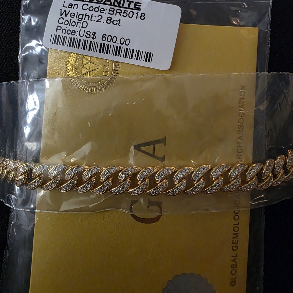 18k Gold Plated Miami Cuban Iced Out Bracelet 8" Moissanite 12ctw 8mm - Picture 6 of 9